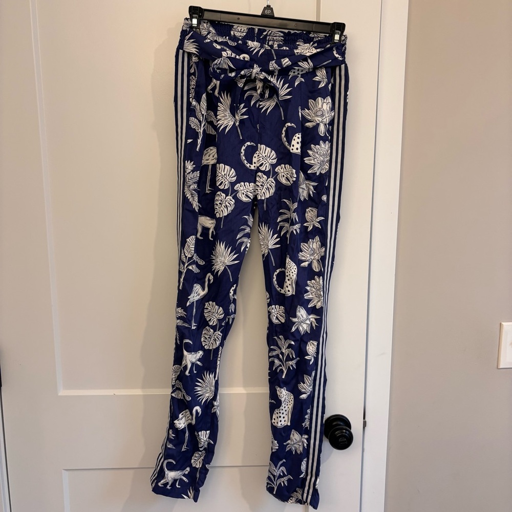 Mini Biden tropical print pants with side stripes